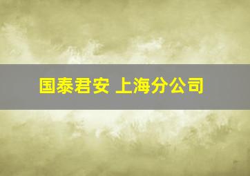 国泰君安 上海分公司